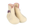 baby shoes in merino wool for girls - hand-felted home lining