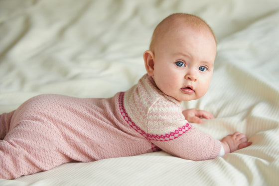 NICOLINE - Pink Onesie in 100% baby alpaca