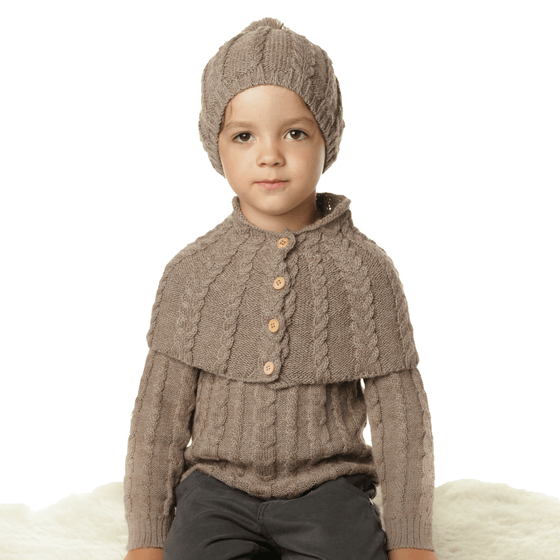 GIRAF CHOCO - Brown neckerchief in 100% baby alpaca