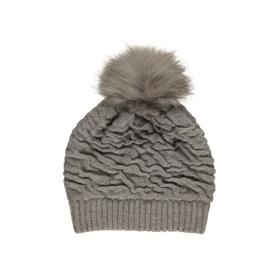 SIDSE knitted hat in wool with a nice fur pom in several colours