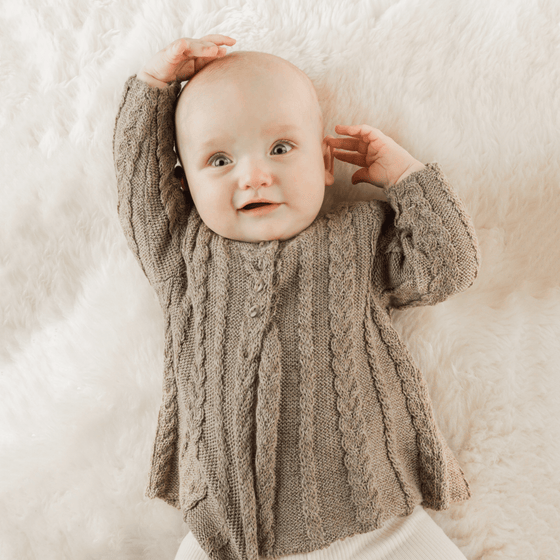 ISABELLA CHOCO - cable knit blouse in 100% baby alpaca