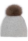 Beanie hat in 100% alpaca with fur tassel