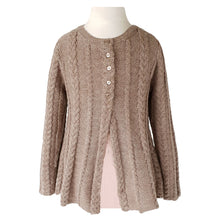  ISABELLA CHOCO - cable knit blouse in 100% baby alpaca