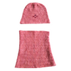 TURTLEDOVE set - hat &amp; neck tube in coral in 100% alpaca - reduced