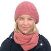 TURTLEDOVE set - adult hat &amp; neck tube in coral in 100% alpaca *